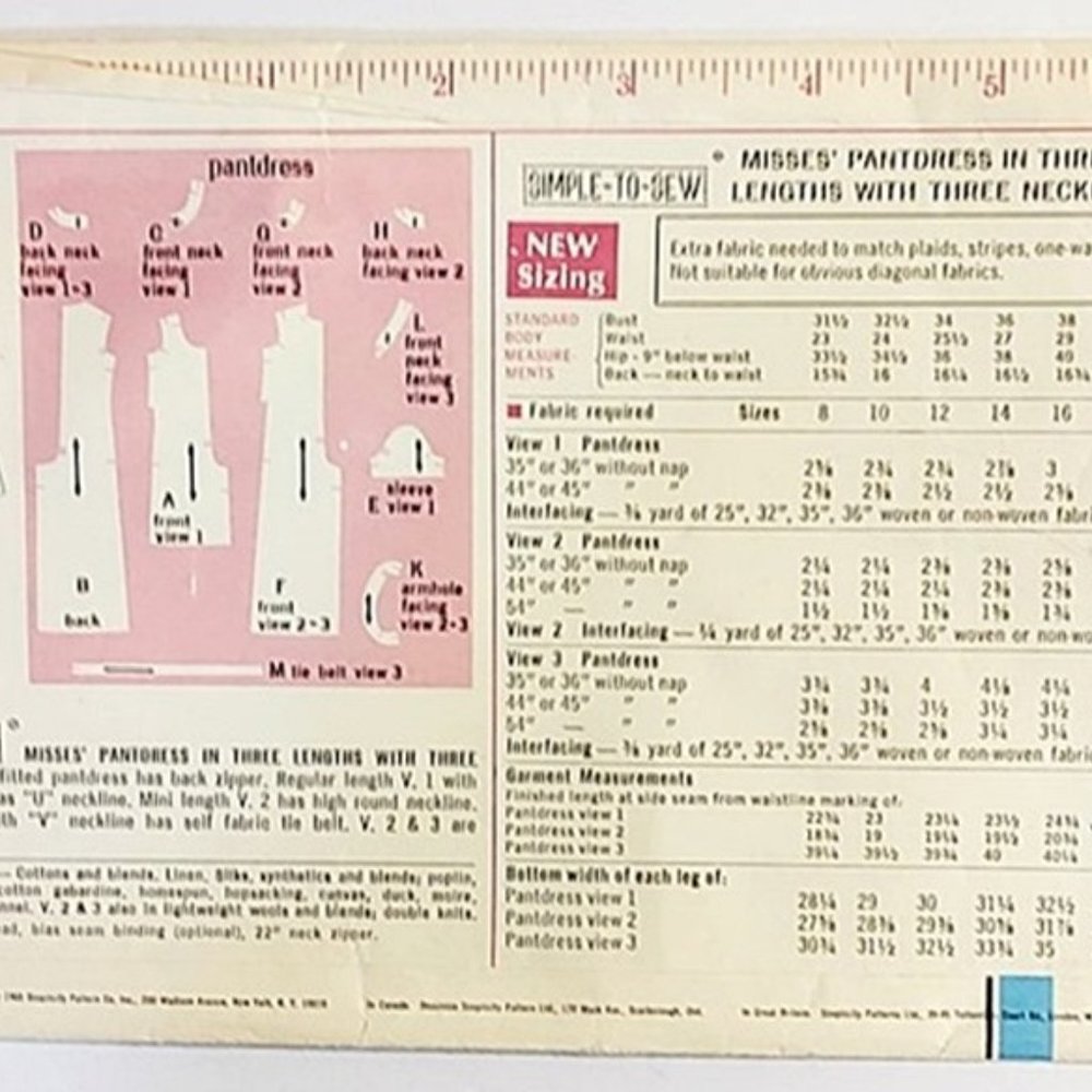 Mod 1960s Vintage Romper And Wide Leg Jumpsuit Sewing Pattern Simplicity - Picture 2 of 3